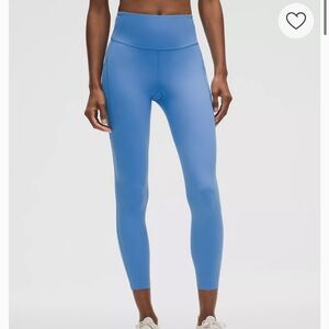 Lululemon Fast and Free 25” Pool Blue Leggings